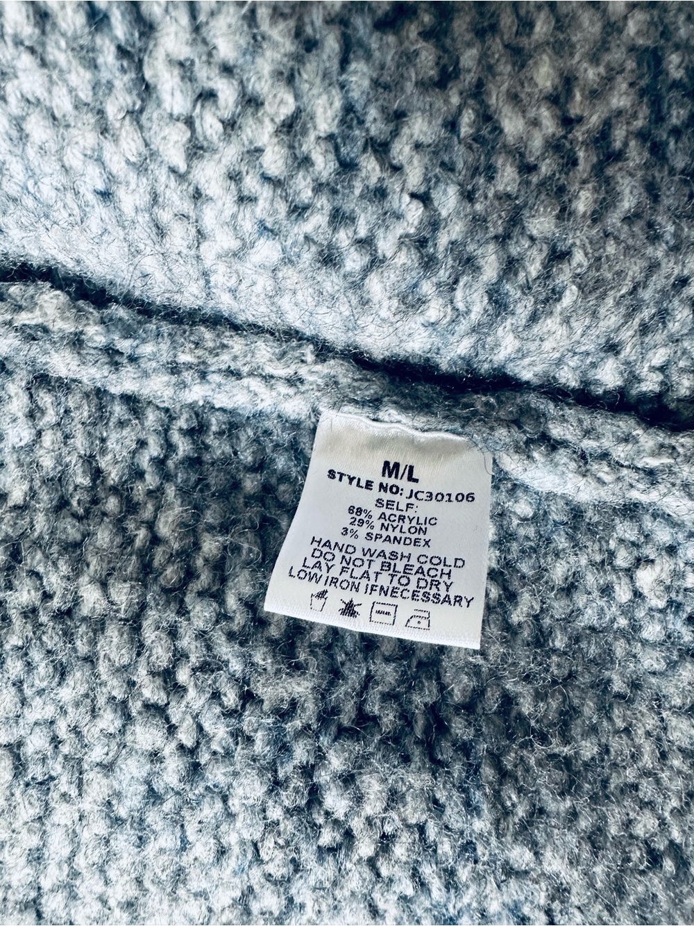 Impressions Boutique Dusty Blue Open-Front Knit Cardigan Puff Bubble Womens M/L - Picture 7 of 8